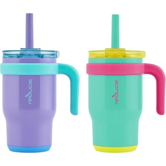 REDUCE Coldee Tumbler for Kids with Handle  2 Pack Spill-Proof & Insulat 14oz - Picture 8 of 10